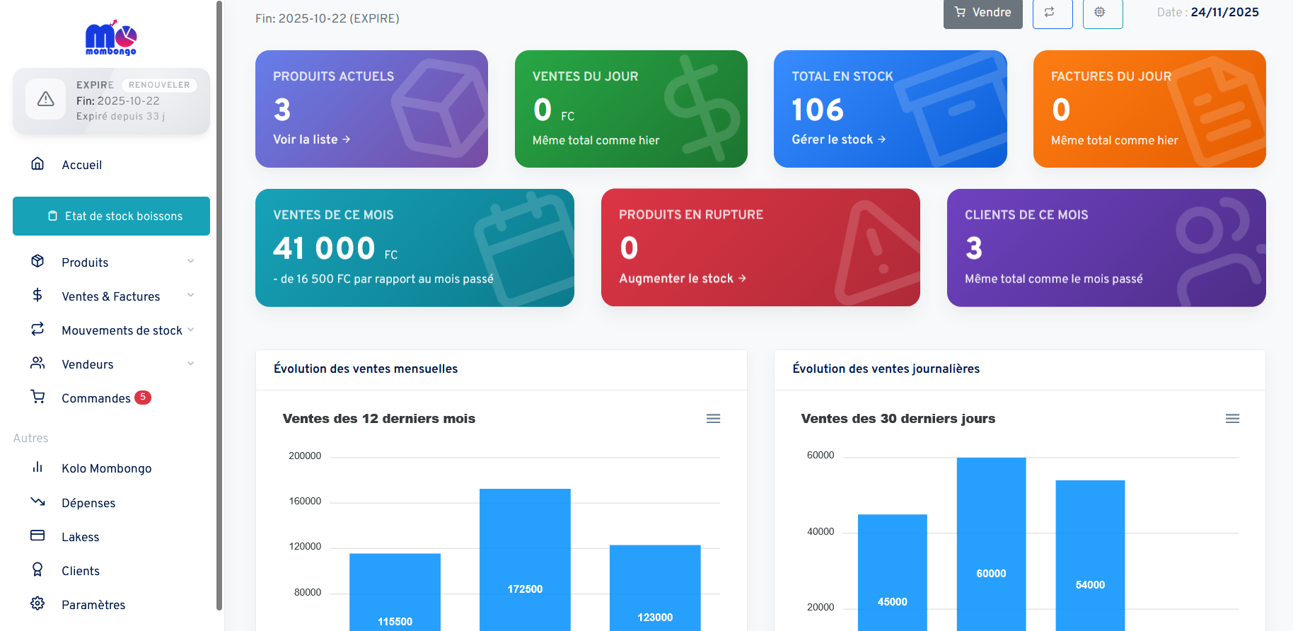 Icône gestion de stock